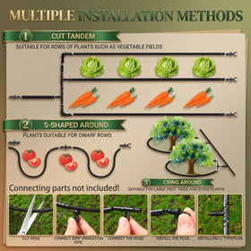 Innconee black drip tubing designed for outdoor gardens and greenhouses
