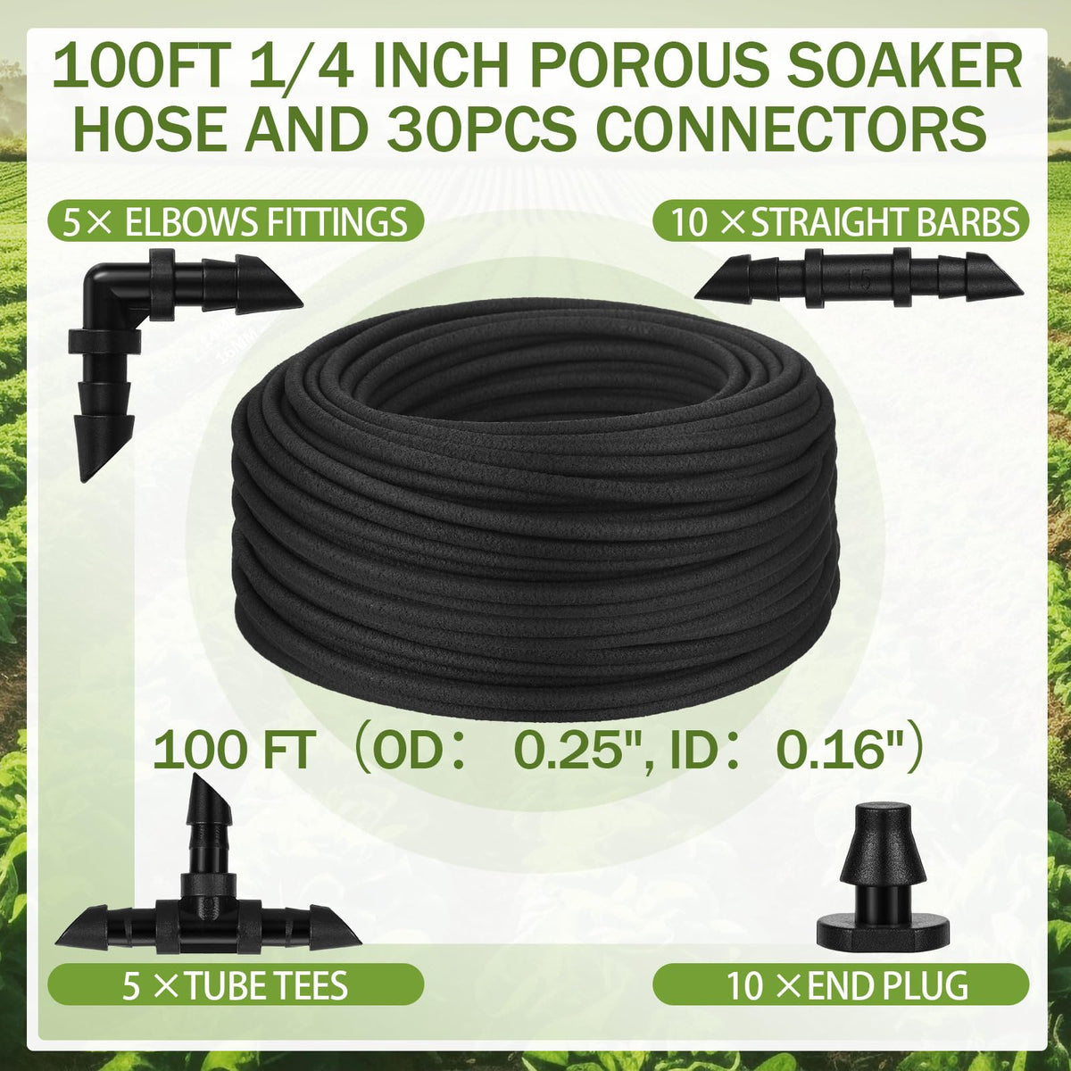 Innconee connector set enabling versatile irrigation layouts
