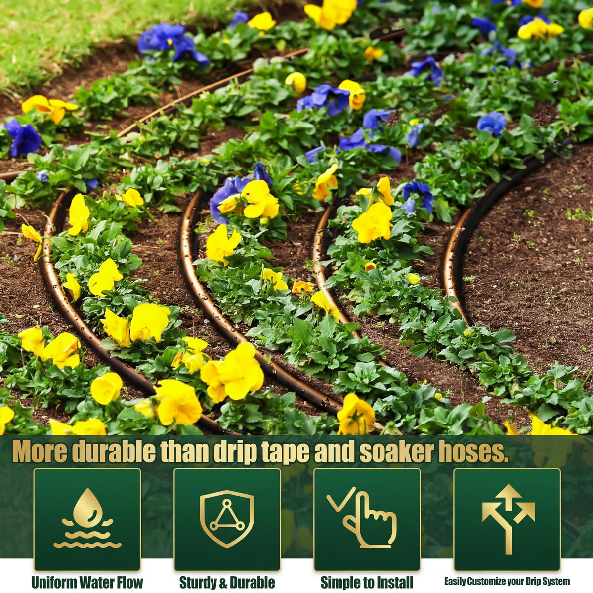 Innconee tubing ideal for dense or narrow plantings with even watering