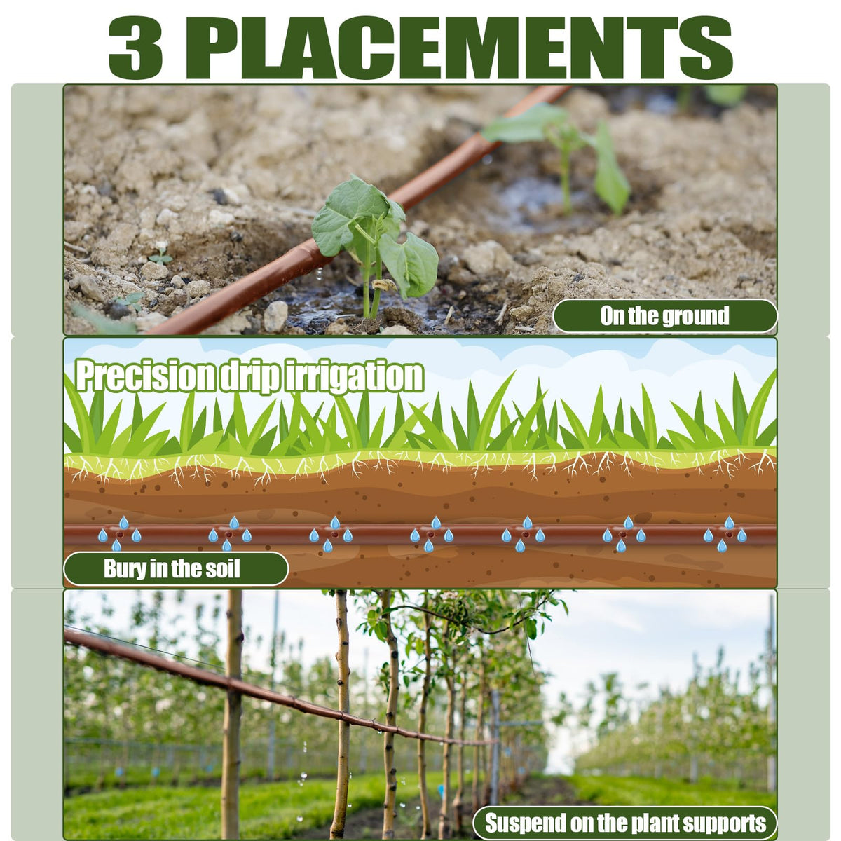 Innconee drip line ideal for dense planting and raised beds.