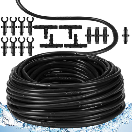 Innconee dripline 100ft tubing with 6-inch emitters for steady root-zone watering.