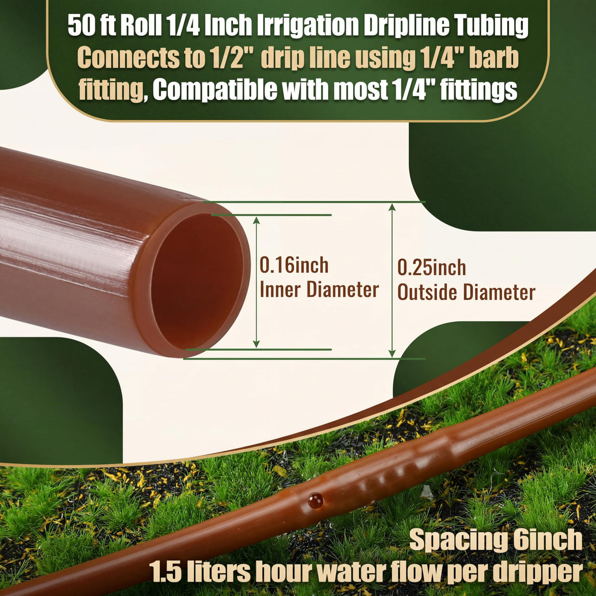 Innconee emitter close-up shows 0.4 gph flow and precise spacing.