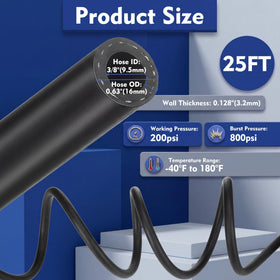 Innconee EPDM garden hose 3-8 inch coil with sprayer in use for efficient spraying.