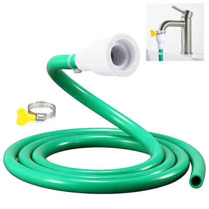 Innconee faucet hose adapter on a sink enabling smooth water transfer to a bucket