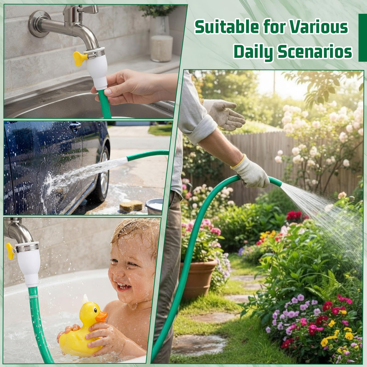 Innconee outdoor-water-transfer-setup enables easy transfers from faucet to bucket