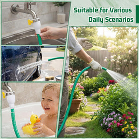 Innconee outdoor-water-transfer-setup enables easy transfers from faucet to bucket
