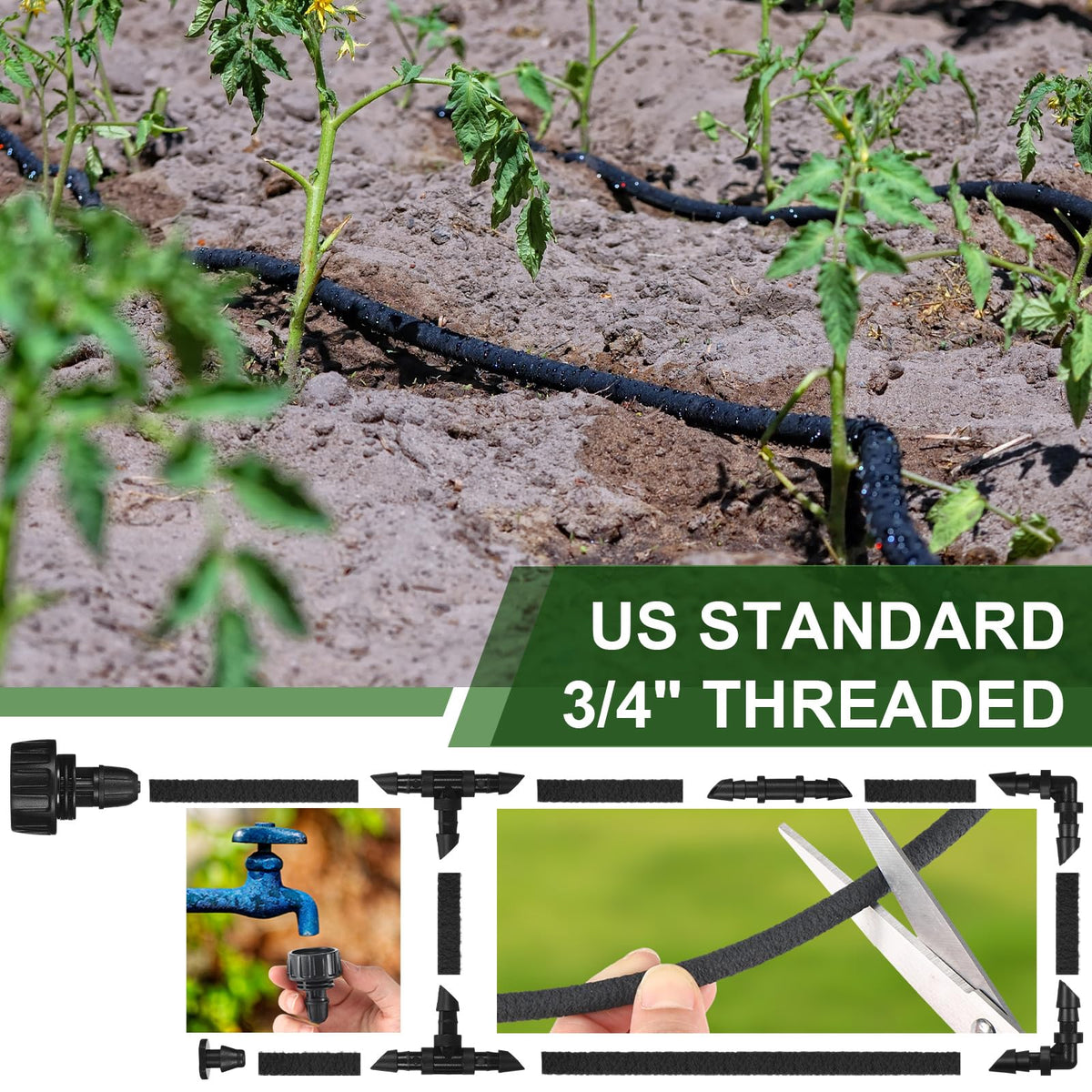 Innconee 1/4in tube tee for precise distribution in beds.