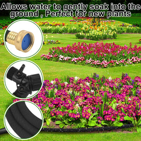 Two-set soaker kit covers larger areas with even irrigation.