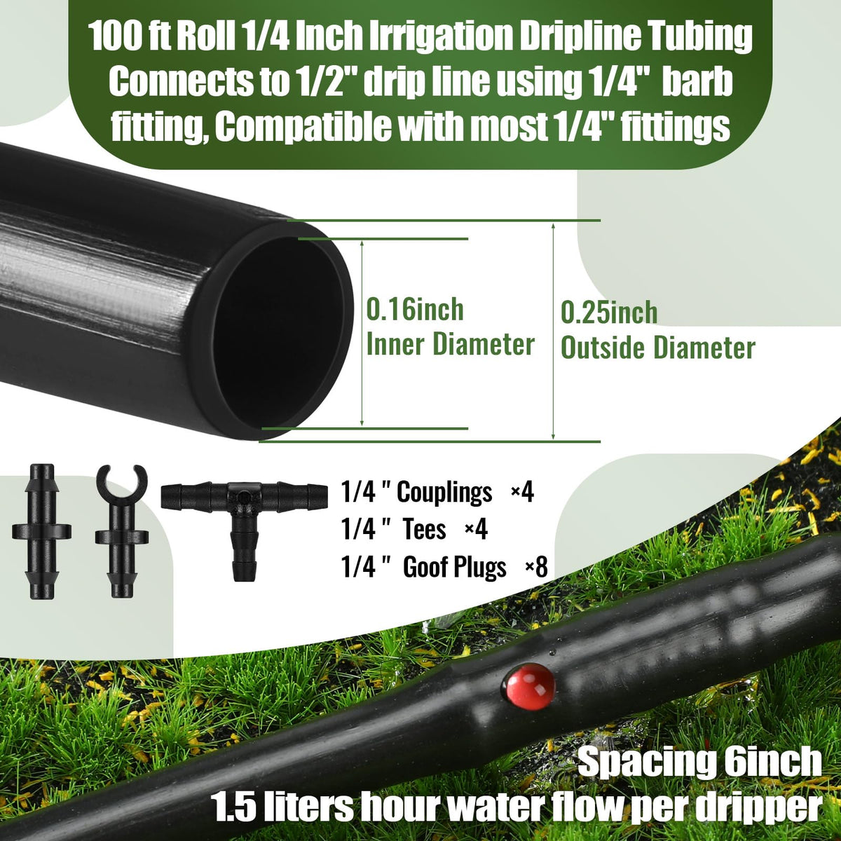 Innconee uv-resistant polyethylene drip tube for durable outdoor use.