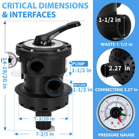 Innisle SP0714T 7-position dial demonstrates versatile settings for efficient backwashing.