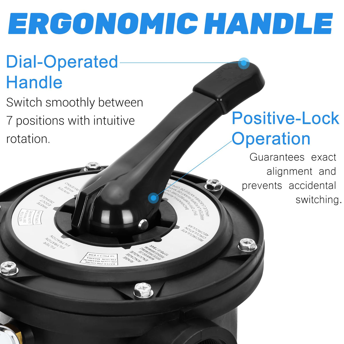 Innisle SP0714T pressure gauge view for timely backwash maintenance.