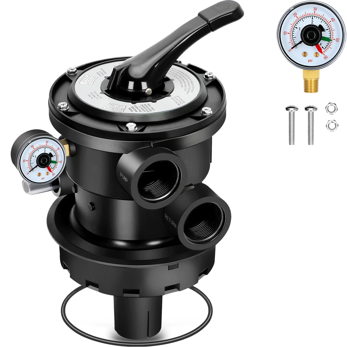 Innisle SP0714T top-mount valve closeup for reliable pool filtration control.