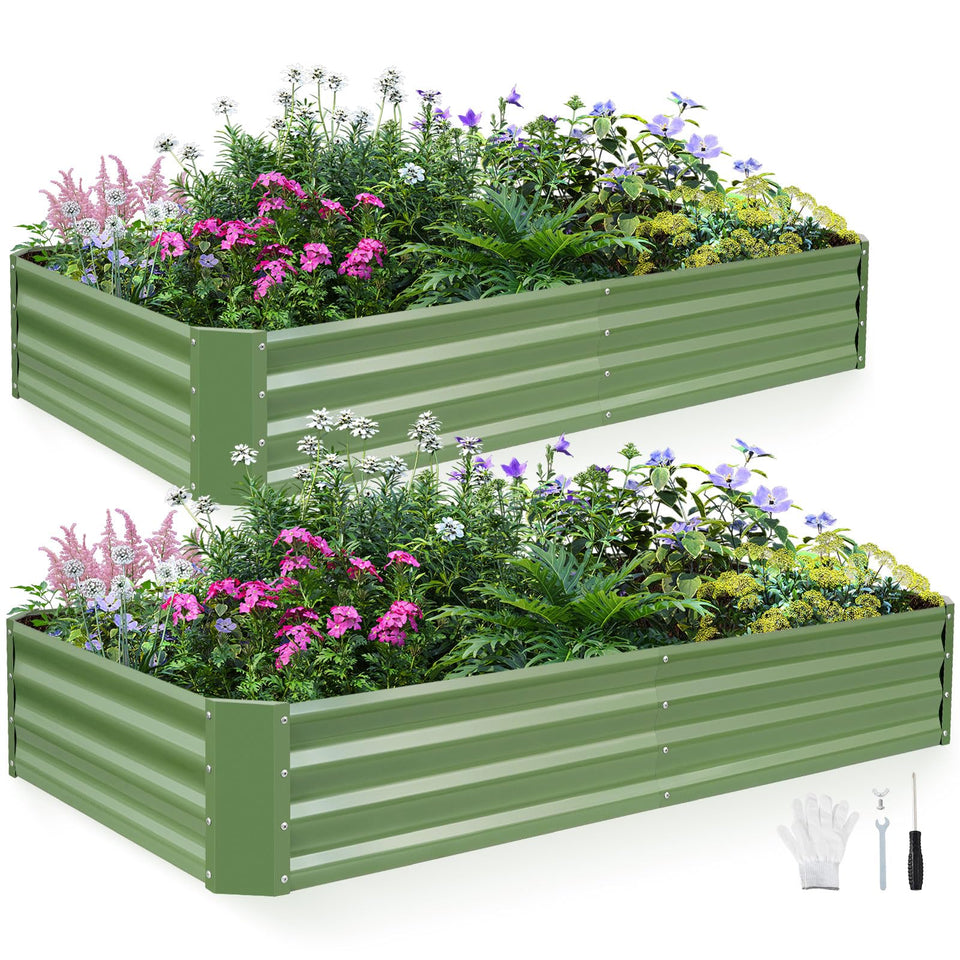 INNO STAGE 2Pcs galvanized raised bed kit ready for simple outdoor assembly.
