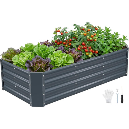 INNO STAGE 4x2x1ft galvanized raised bed corner view for durable outdoor gardening.