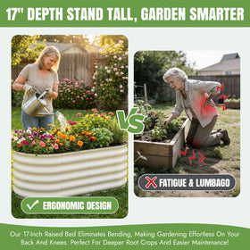Safe, smooth-edged galvanized bed with rounded corners for family-friendly gardening