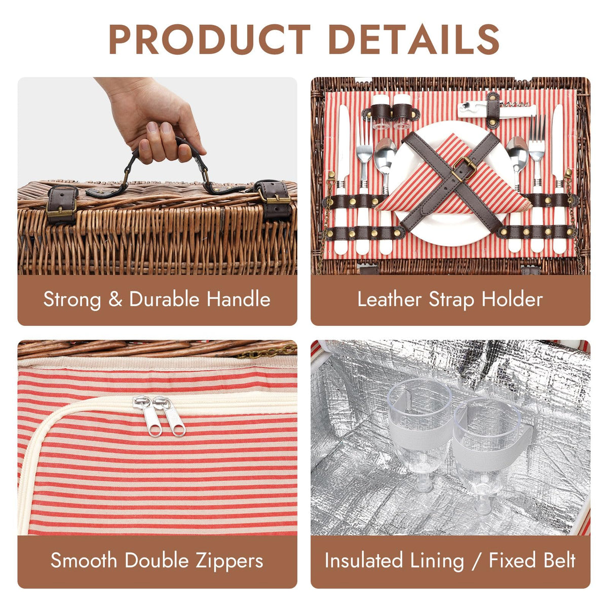 INNO STAGE soft cotton picnic blanket attached to basket