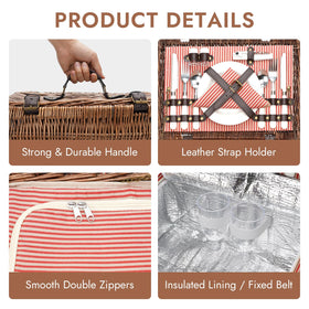 INNO STAGE soft cotton picnic blanket attached to basket