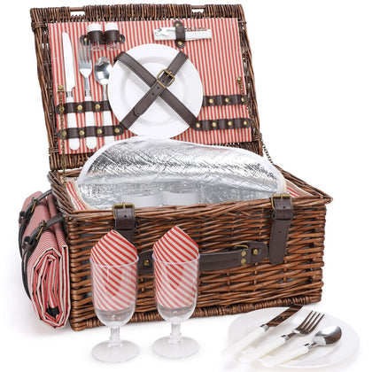 INNO STAGE wicker picnic basket for two, perfect for intimate outdoor meals