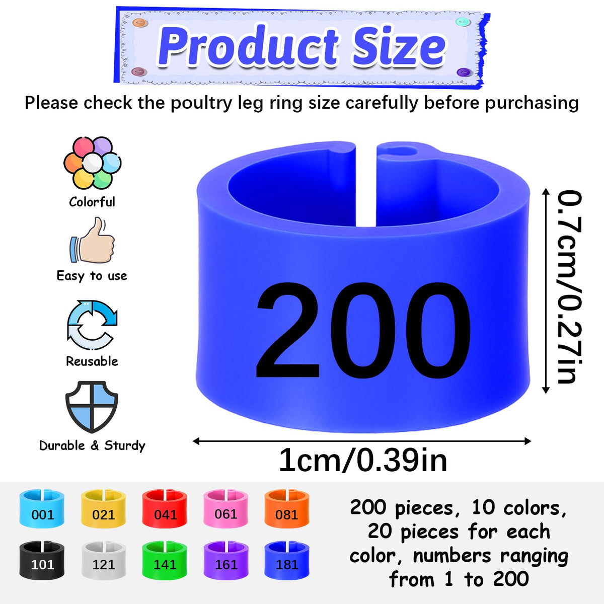 InnoHHustle durable plastic leg bands provide reusable labeling for small poultry.