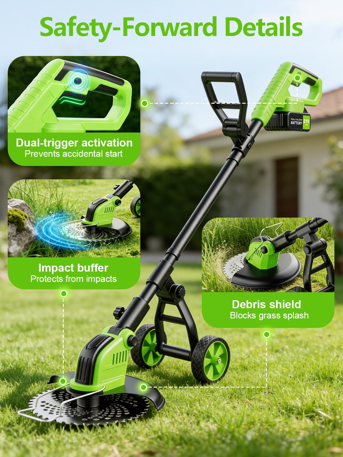 Innopower complete kit includes batteries, charger, guard, blades and wheels.