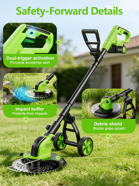 Innopower complete kit includes batteries, charger, guard, blades and wheels.