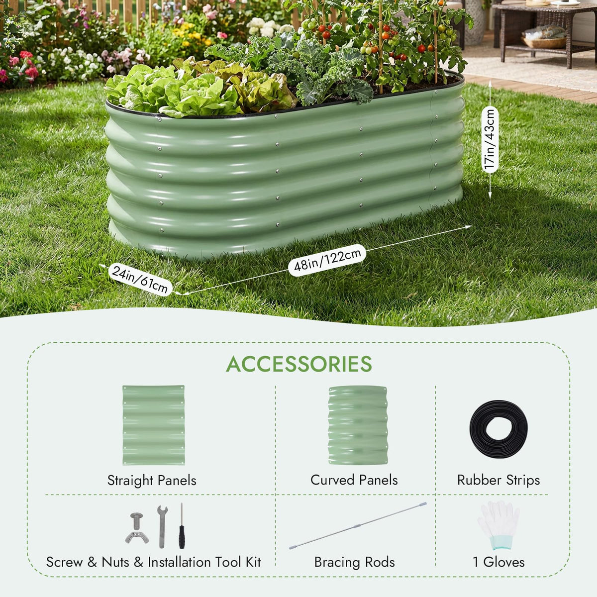 INNO STAGE 17-inch tall open-bottom bed showing drainage and root health potential.