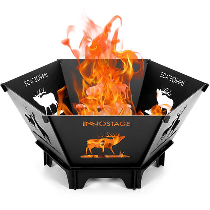INNO STAGE fire pit assembly six-piece design for quick setup and storage.