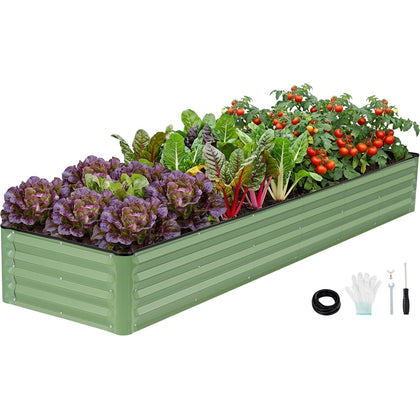 INNO STAGE galvanized raised bed assembly view, ready for quick setup