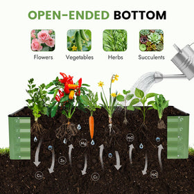 INNO STAGE olive-green patio garden bed enhances outdoor spaces.