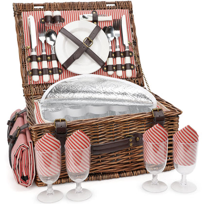 INNO STAGE picnic basket exterior with classic wicker; ideal for outdoor gatherings.