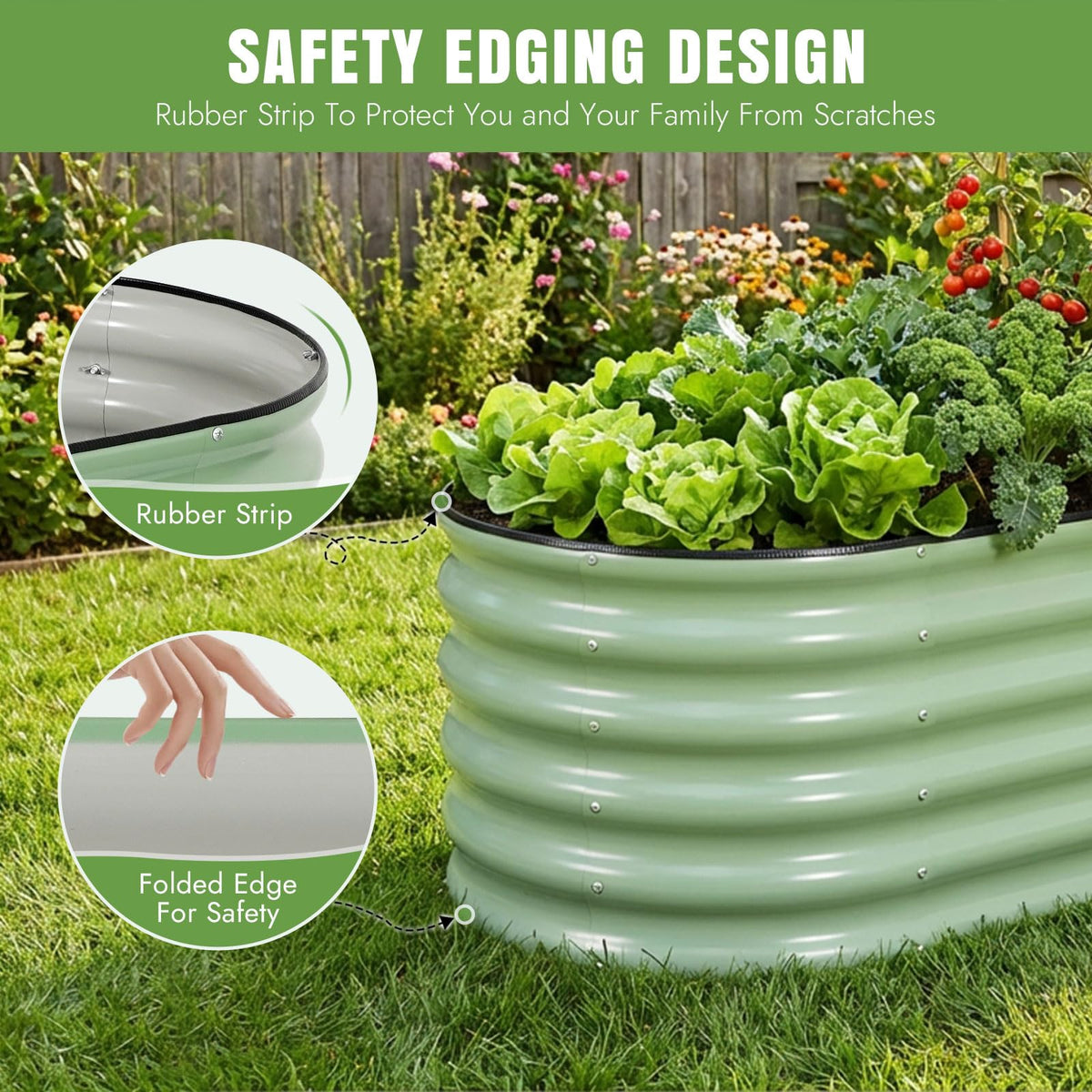 INNO STAGE rust-proof coating emphasizes long-lasting garden bed performance.