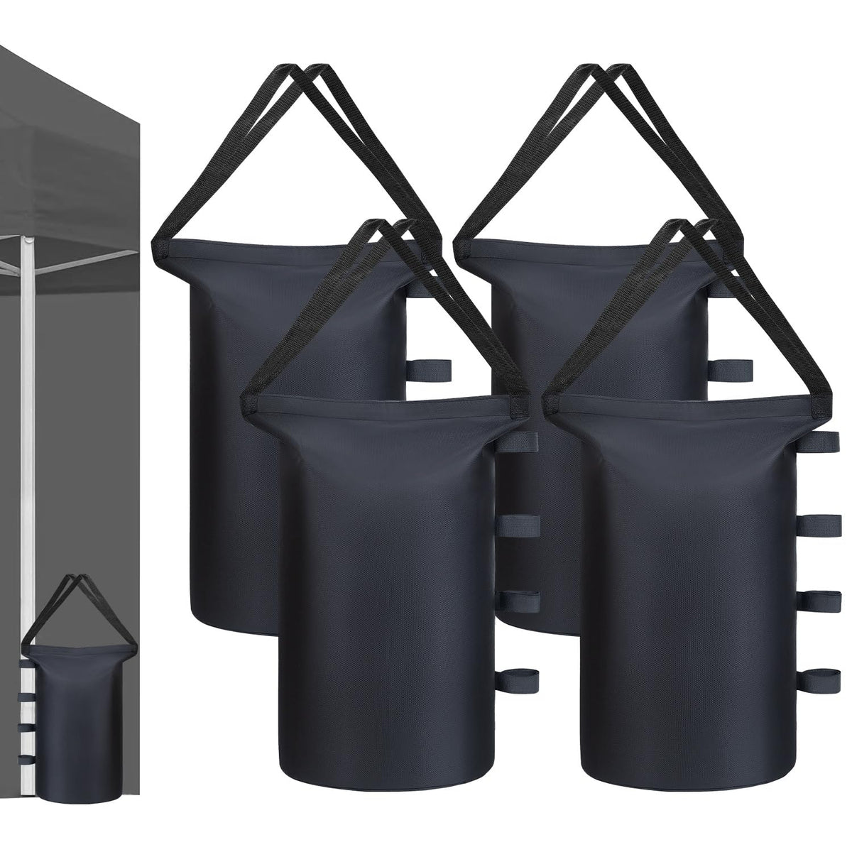 Inntop canopy weights 4-pack stabilizing a tent in bright outdoor setting