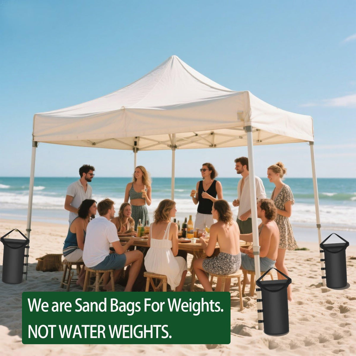 Inntop filling-sand-for-canopy-weights demonstrates quick site filling for wind resistance.