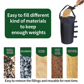 Inntop velcro-closure-system secures sandbags quickly during setup.