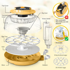 Innvello automatic egg turning with dual trays enabling even incubation.