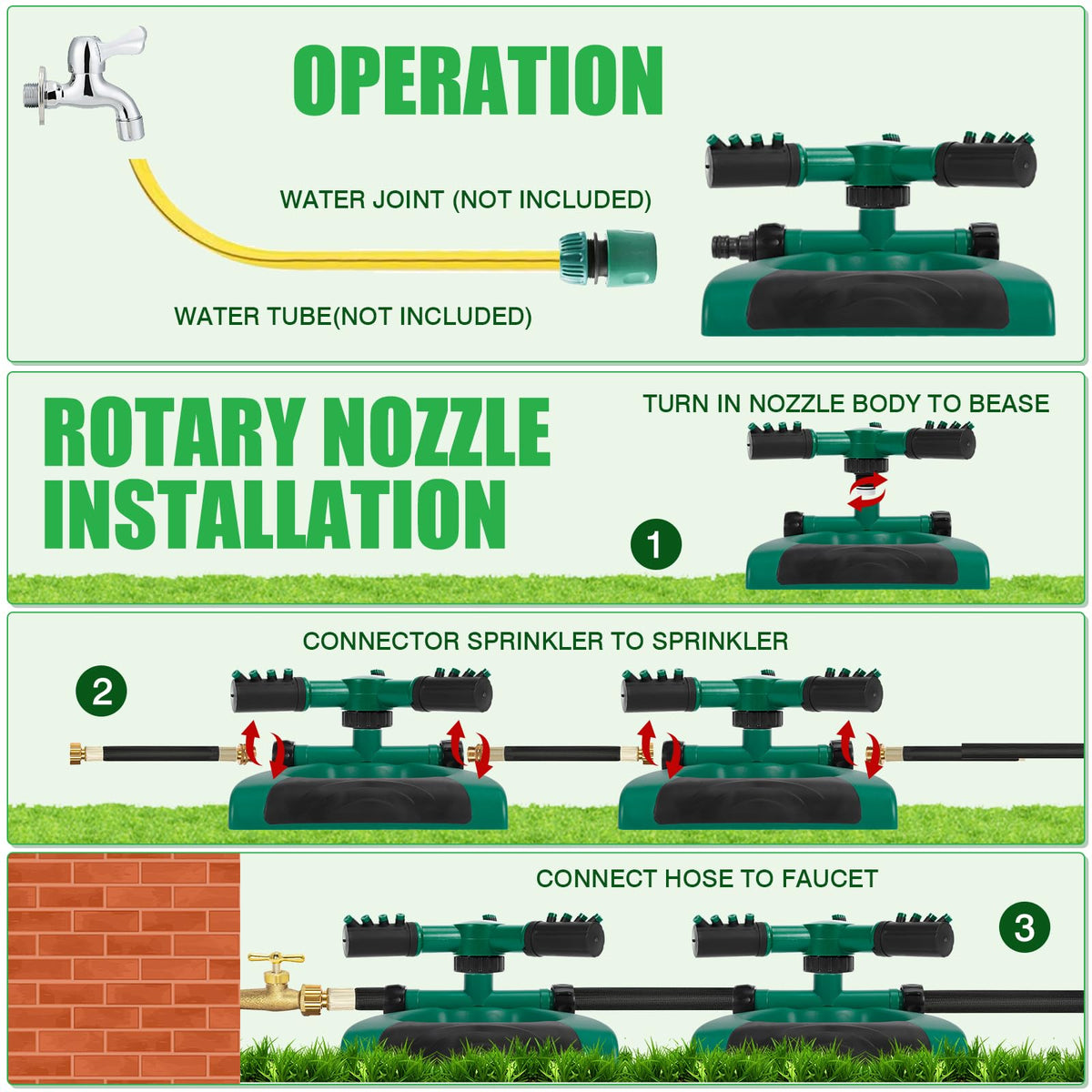 InPoTo Sprinkler Hose Connector enables quick setup with a standard hose