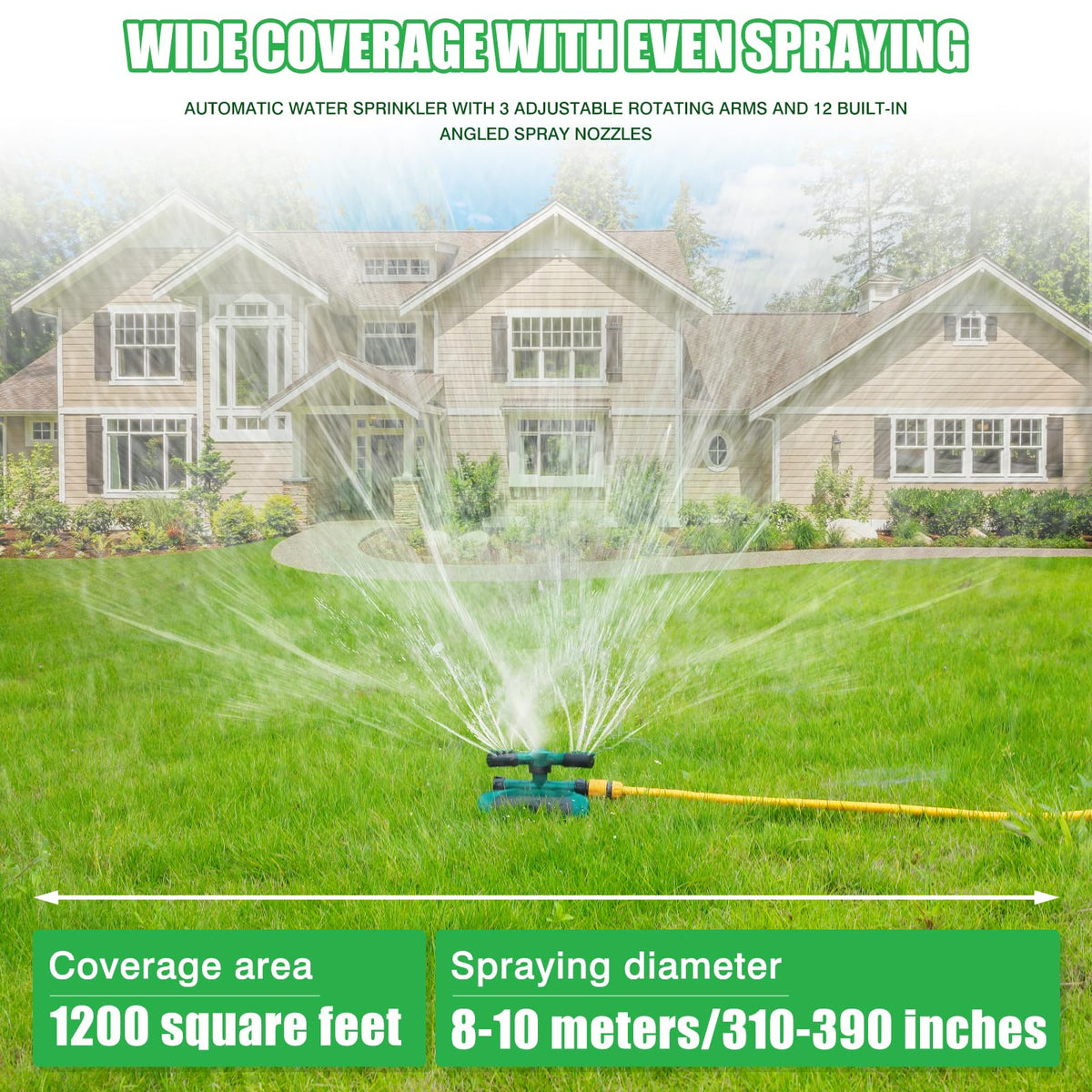 InPoTo Sprinkler Yard Coverage supports healthier, greener lawns