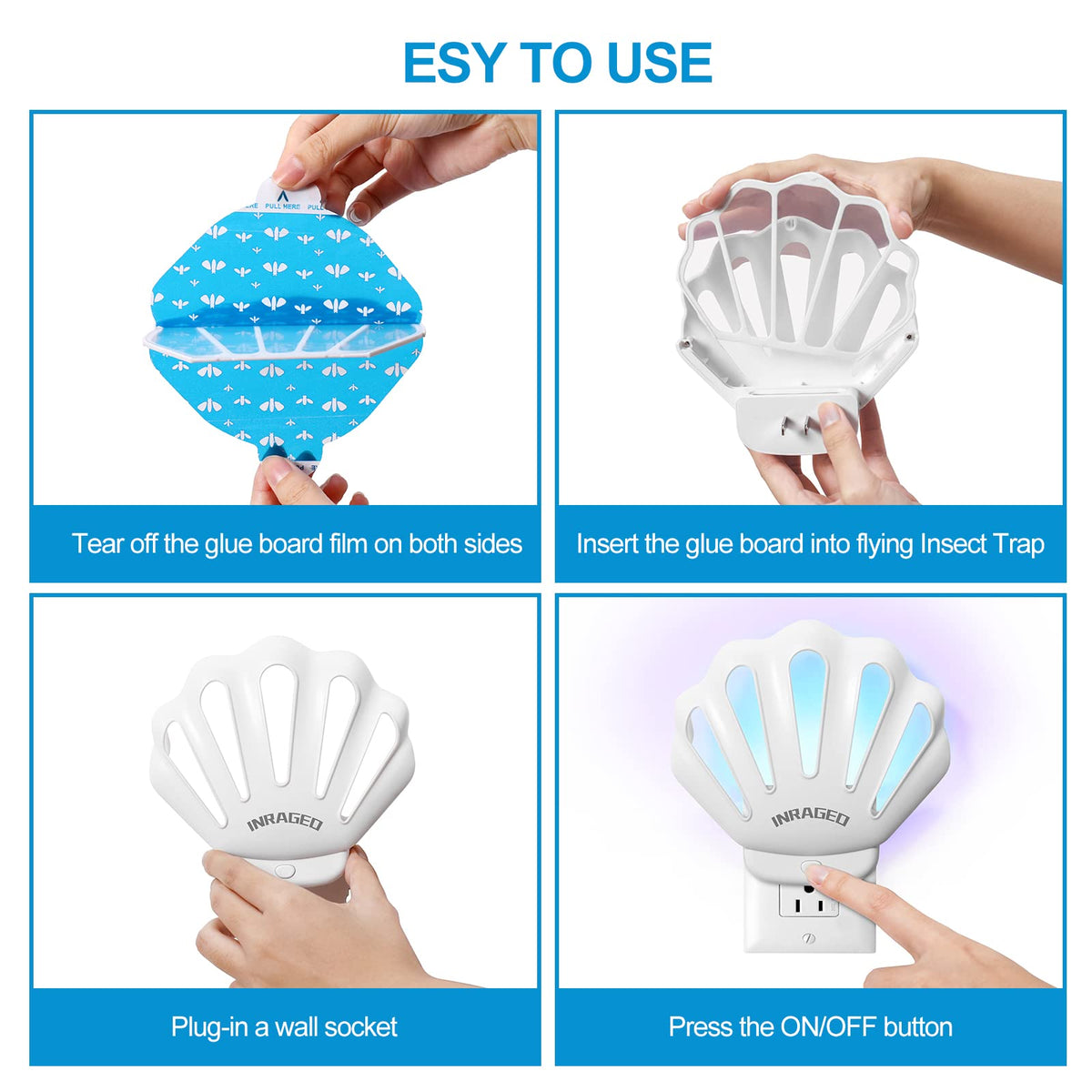 INRAGEO Gnat Trap Indoor packaging image communicates easy setup and compact size.