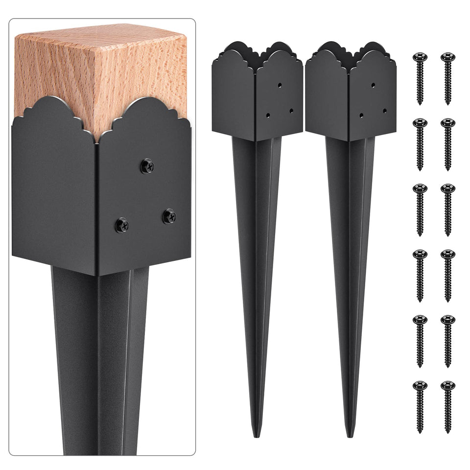 Insaga 4x4 post anchor in heavy-duty steel for durable outdoor fencing.