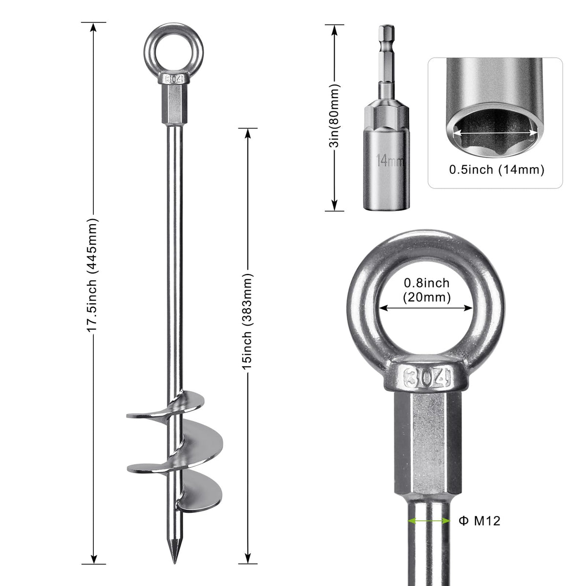 Insaga eyelet removal enables quick depth adjustment with an impact drill.