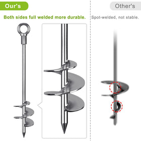 Insaga ground anchor kit with eyelets highlights easy installation and repositioning.