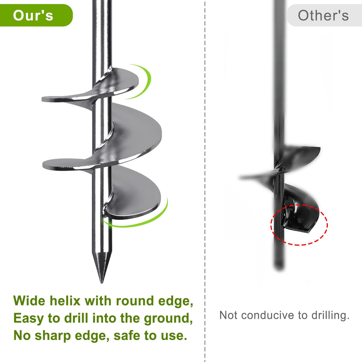Insaga ground anchor top ring and eyelet enable quick repositioning during setup.
