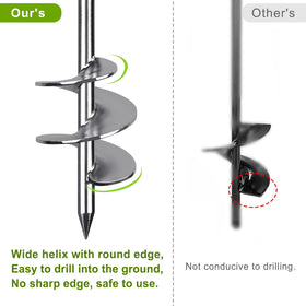 Insaga ground anchor top ring and eyelet enable quick repositioning during setup.