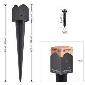 Ground spike for 3.5x3.5 inch posts provides stable, level fencing support.