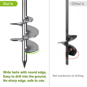 Insaga multi-purpose anchors for trampoline, kennel, shed, and trellis.
