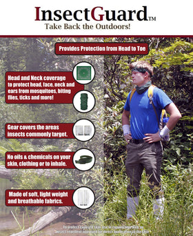 InsectGuard Tick Gaiters permethrin-treated fabric provides lasting insect repellence.