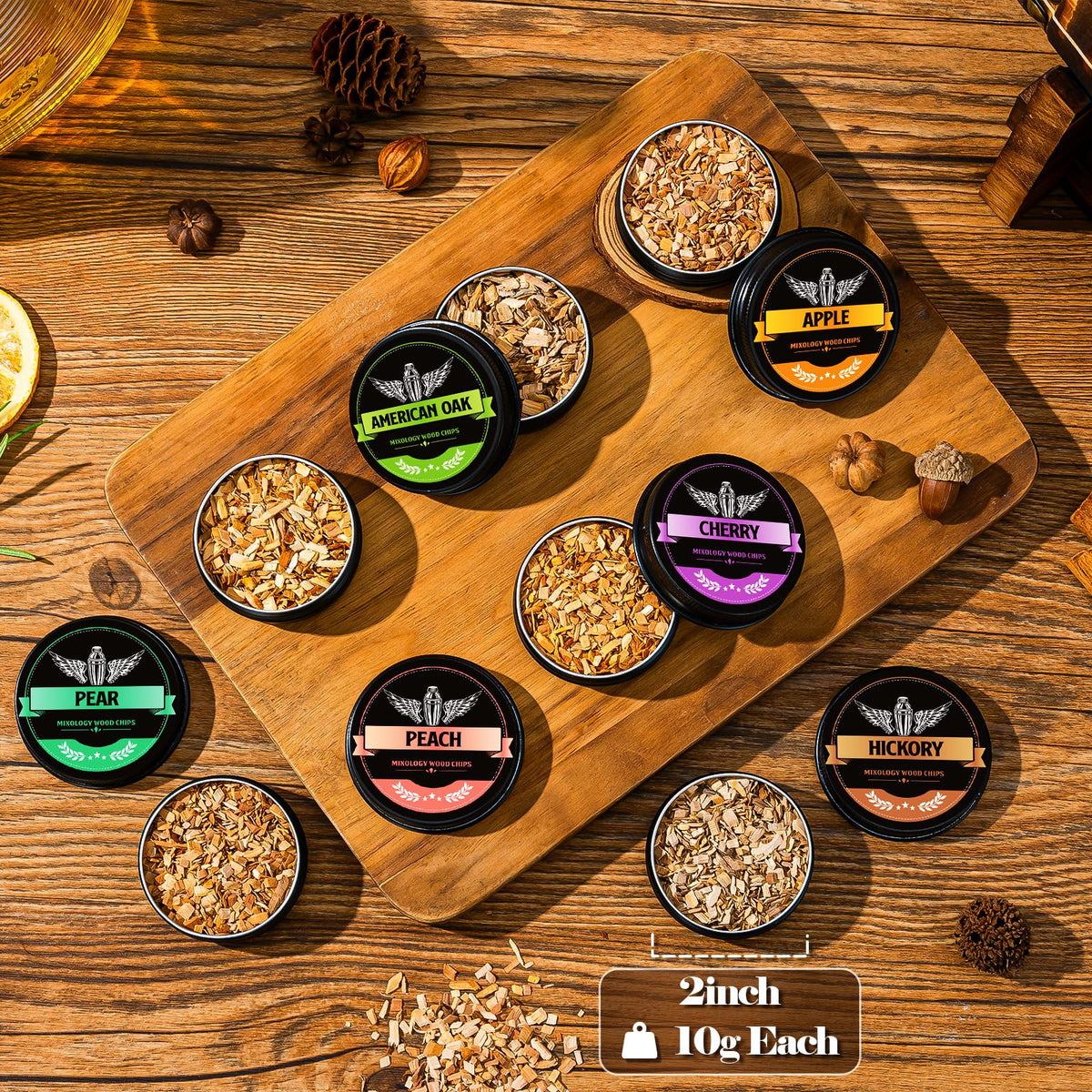 INSISART whiskey smoker chips Hickory – creates bold, smoky depth for drinks and foods.