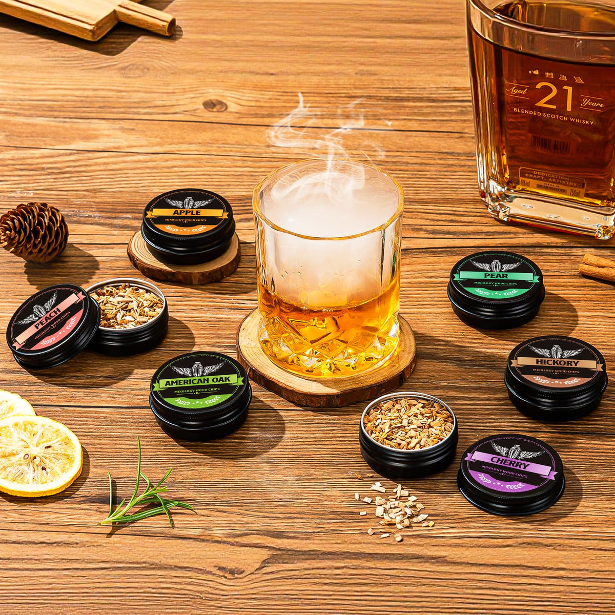 INSISART whiskey smoker chips Pear – offers a delicate fruity undertone to beverages.