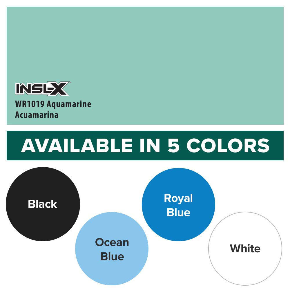 INSL-X Waterborne pool paint can with Aquamarine color for resurfacing.