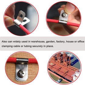 Inslat durable fence clamps help organize cables around a fence line.